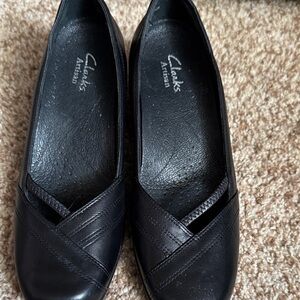 Clarks Artisan Black Flats